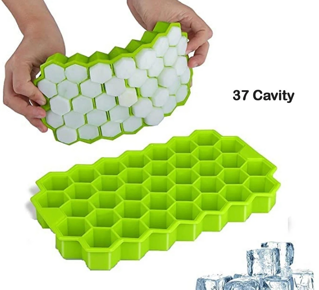 Flexible Silicone Honeycomb Ice Cube Tray | 37 Small Cubes | Multi-Use Mould