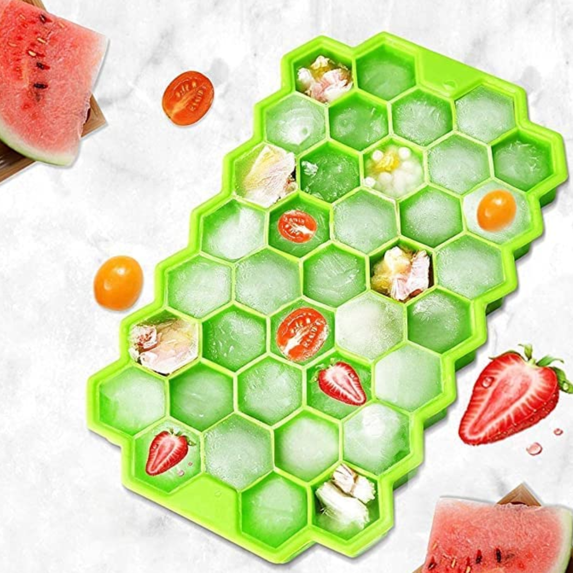 Flexible Silicone Honeycomb Ice Cube Tray | 37 Small Cubes | Multi-Use Mould
