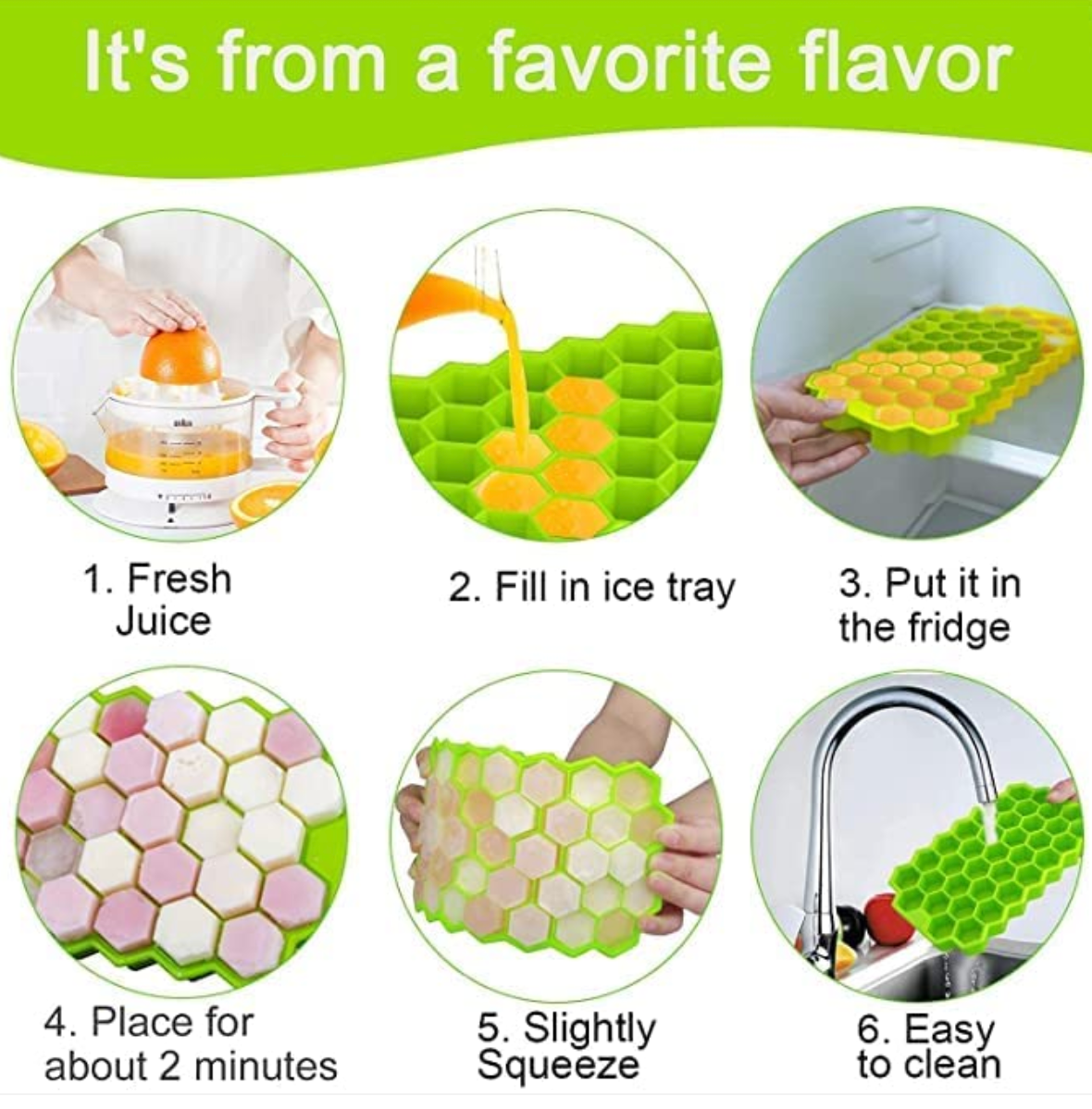 Flexible Silicone Honeycomb Ice Cube Tray | 37 Small Cubes | Multi-Use Mould