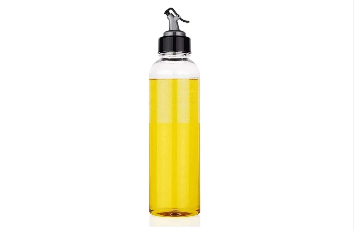 1L Clear Oil Dispenser with Lid & Drip-Free Spout – Plastic