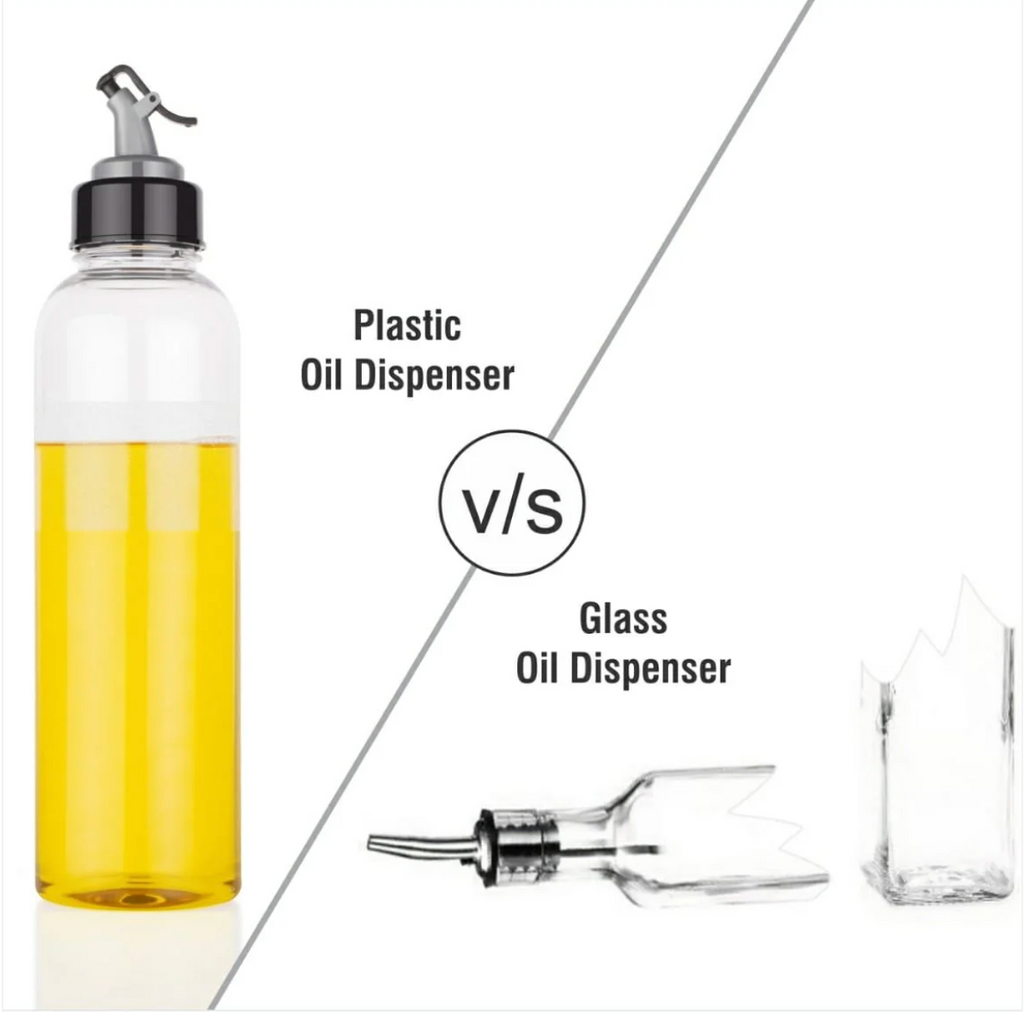 1L Clear Oil Dispenser with Lid & Drip-Free Spout – Plastic