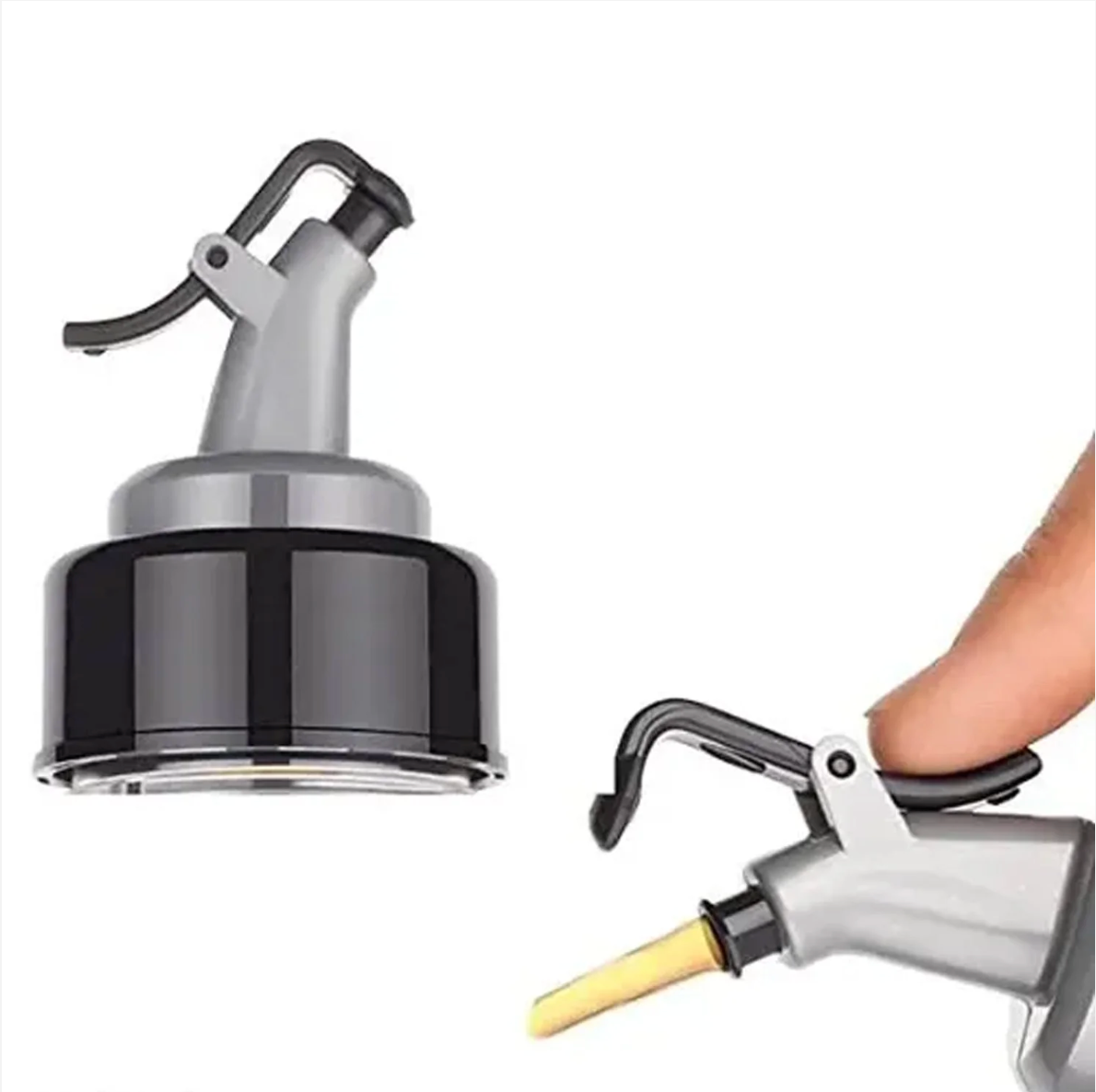 1L Clear Oil Dispenser with Lid & Drip-Free Spout – Plastic