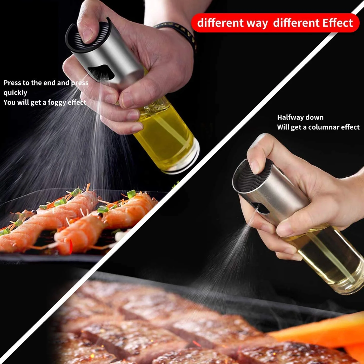 Glass Oil Sprayer Dispenser Bottle 100ml | Even Mist for Healthy Cooking