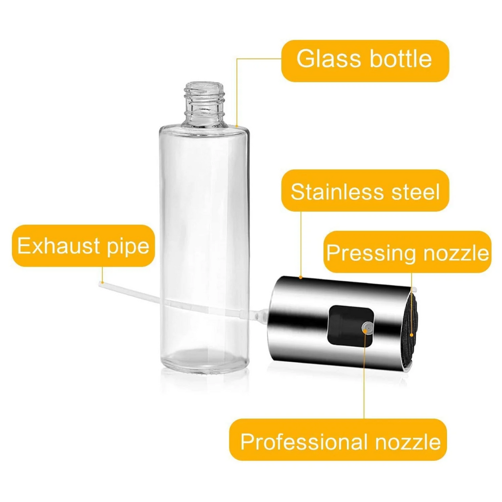 Glass Oil Sprayer Dispenser Bottle 100ml | Even Mist for Healthy Cooking