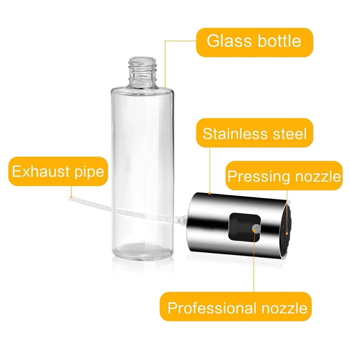 Glass Oil Sprayer Dispenser Bottle 100ml | Even Mist for Healthy Cooking