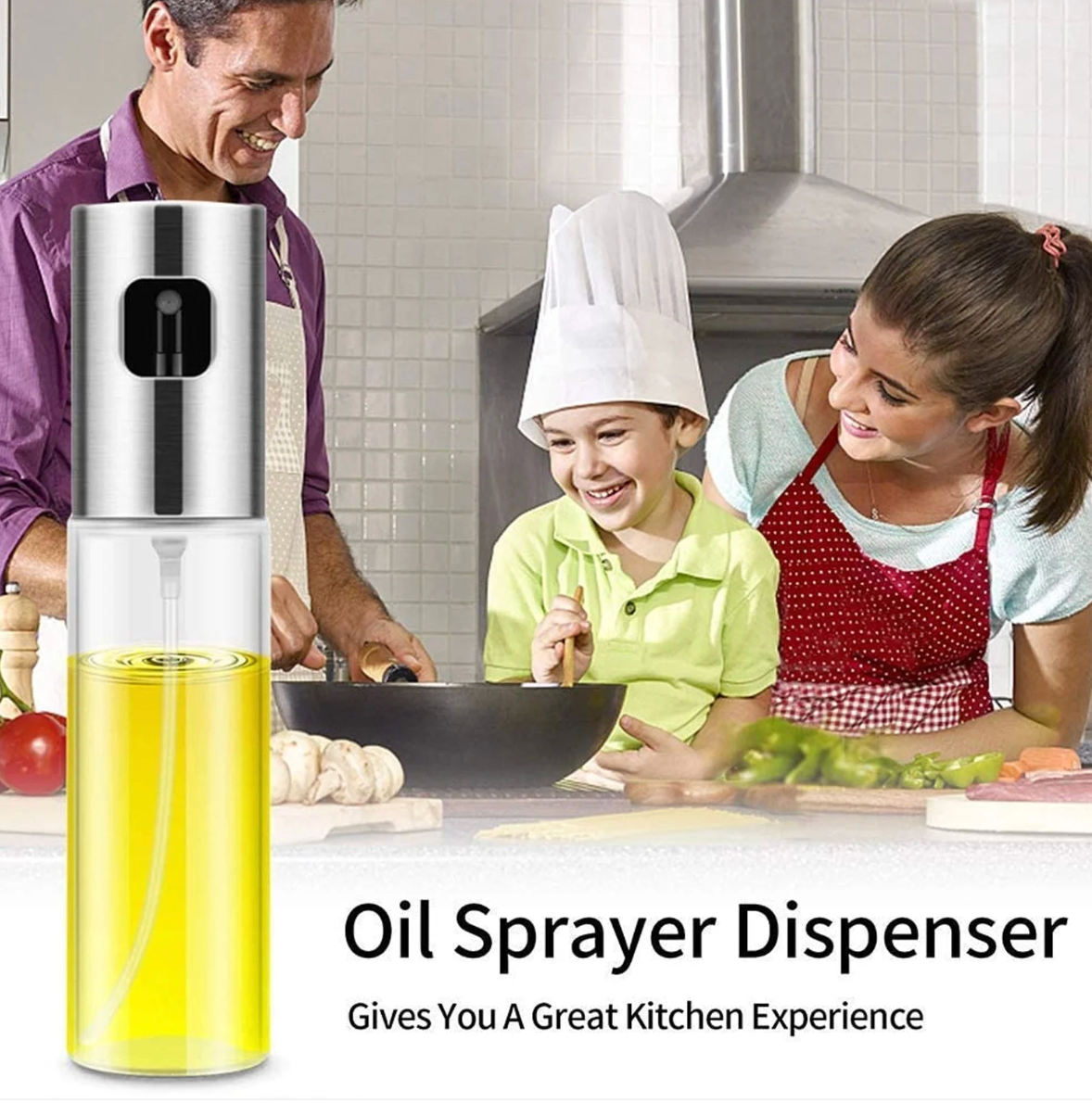 Glass Oil Sprayer Dispenser Bottle 100ml | Even Mist for Healthy Cooking