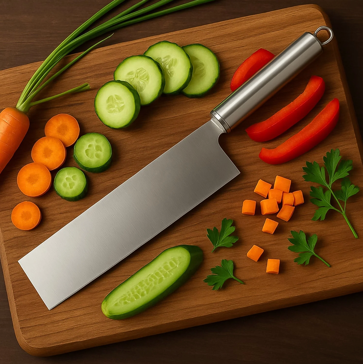 Professional Stainless Steel Vegetable Cleaver Knife | Ultra-Sharp Kitchen Chopper