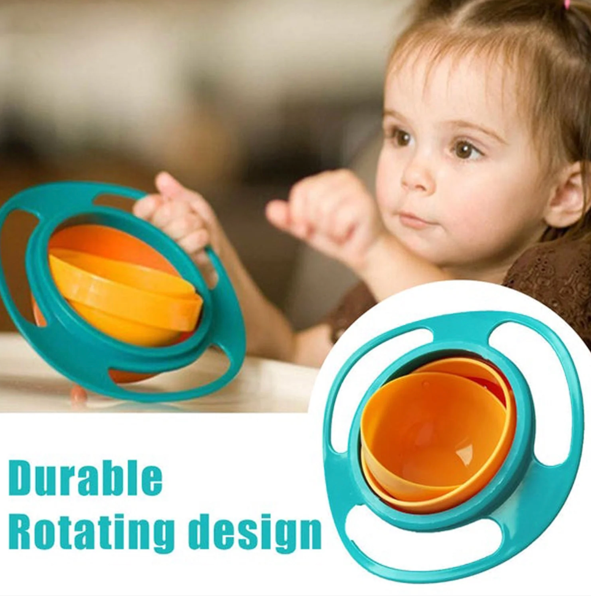 Gyro Rotating Baby Bowl | Spill-Proof Food Bowl for Kids & Toddlers