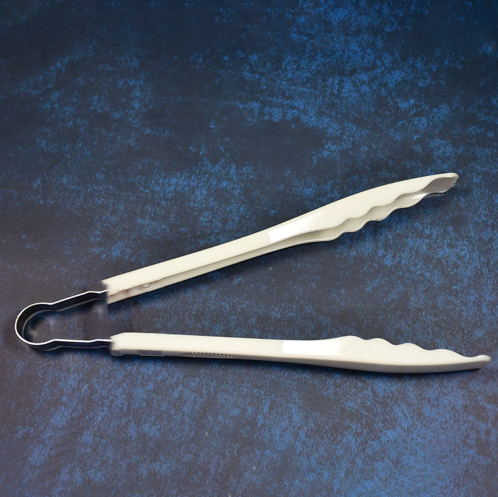 Plastic Handle Kitchen Tongs with Bread Clamps – Easy Grip, Durable