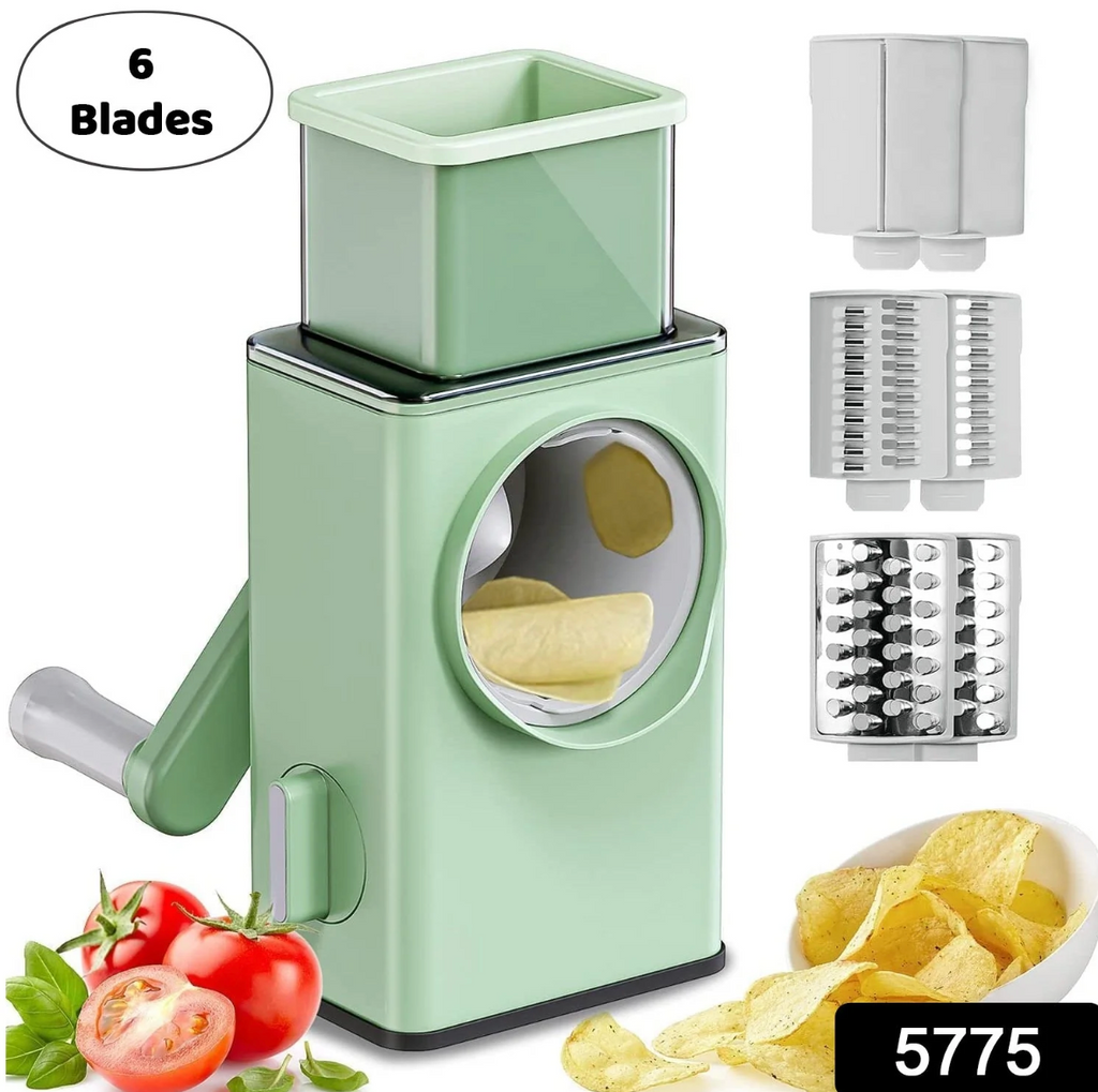 Stainless Steel Vegetable Chopper with 6 Blades - Kitchen Mandoline Slicer
